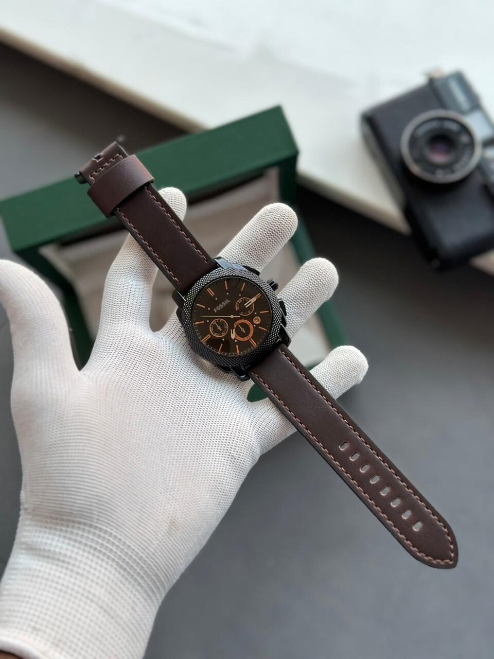 Luxury Chronograph Leather Watch