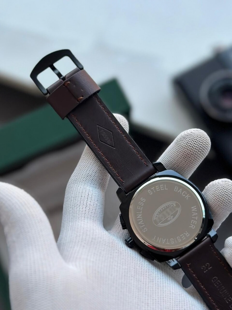 Luxury Chronograph Leather Watch