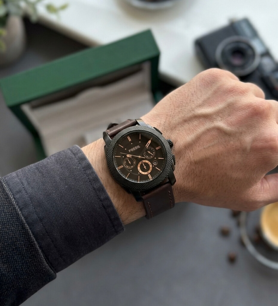 Luxury Chronograph Leather Watch